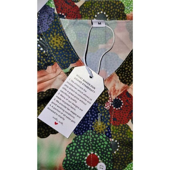 NWT Women's Made with Love Multi-Color Button-down Blouse (Size Med) - Picture 4 of 4